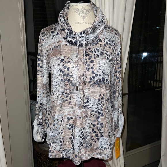 Ruby Rd must haves black brown tan cream white sweater loose neck NWT Small​ - Picture 2 of 14